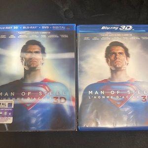 MAN OF STEEL Superman Blu-Ray 3D & DVD 4 discs like new